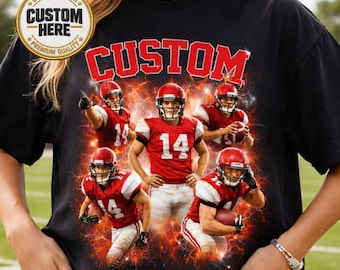 Custom Football Shirt, Football Mom Dad Shirt, Family Shirt, Personalized Shirt, Team Number Player Name Photo Shirt, Game Day Apparel