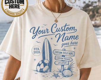 Custom Name Social Club Shirt, Comfort Colors® Luxury Bachelorette Merch Coastal Beach Cocktail Tee Disco Cowgirl Bach Party Mexico Trip