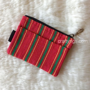 Fabric Zippered Coin Purse | Fabric Gift | Small zippered pouch | small storage pouch | card purse | travel card case | earphone case