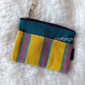 Fabric Zippered Coin Purse | Fabric Gift | Small zippered pouch | small storage pouch | card purse | travel card case | earphone case