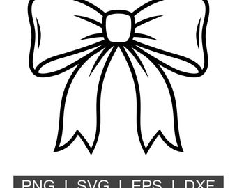 Minimalistische Schleife SVG - Ribbon Outline Cut File (Cricut, Laser)