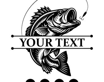Bass Angeln Silhouette SVG | Forellenbarsch Clipart (Cricut Cut Datei)