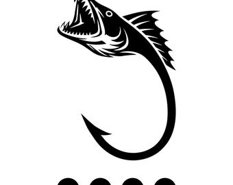 Graphique d'hameçon de pêche | Logo pêcheur, design de t-shirt (png, svg, eps, dxf)