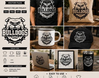 Aggressive Bulldogge Silhouette SVG | Wächter Hund Clipart, Tierliebhaber Design (Cricut Cut Datei)