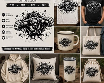 Fierce Gorilla Kratzer SVG | Wild Ape Kralle Mark Clipart (Cricut Cut Datei)