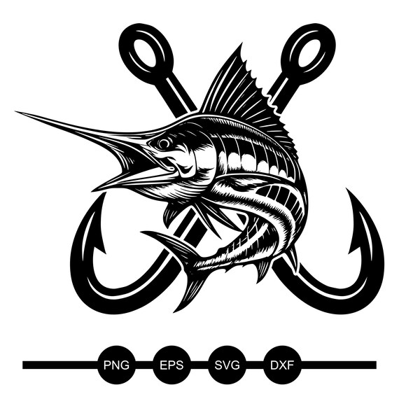 crossed fishing hooks svg Fish Single Color Transfer Type Decal  StickerDad & ShirtMama created and optimized for vinyl cutting Crossed Fish Hooks Svg, Skeleton