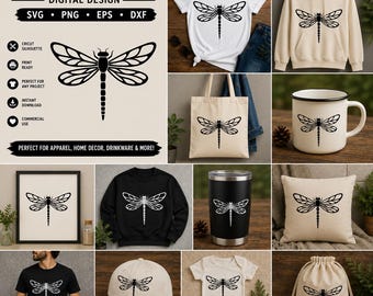 Libelle Linie Kunst Vektor, minimalistische Insekt Illustration, Tattoo-Stil (svg, png, eps, dxf)