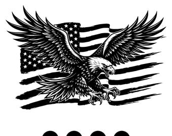 Clipart Aigle américain | Drapeau américain vintage vecteur (png svg dxf)