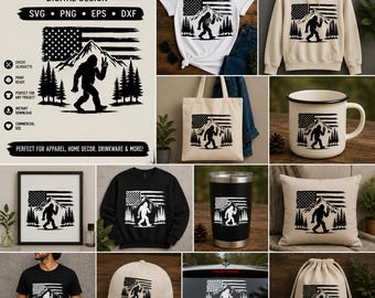 Big Foot Silhouette Berg Vektor, Sasquatch Wald Illustration, Vintage Natur Design im Freien, Wandern Wildnis Clipart