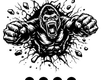 Gratter gorille féroce SVG | Clipart de marque de griffe de singe sauvage (fichier Cricut Cut)