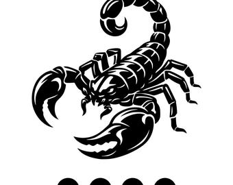 Conception tribale de tatouage de scorpion | Illustration noire avant-gardiste (PNG, SVG)