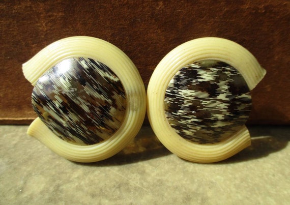 Vintage 1930s Yellow & Black Celluloid Belt Buckle