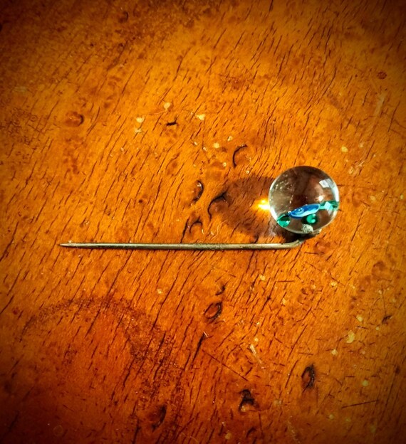 Vintage glass stick pin Gem