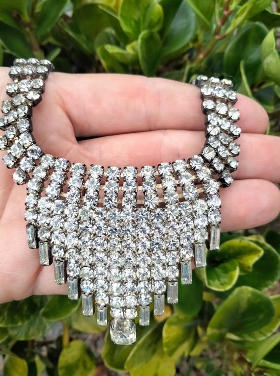 Rhinestone bib necklace deals