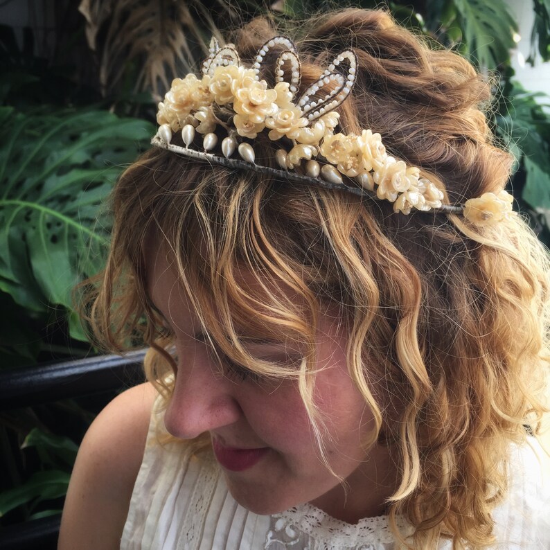 1920s Wedding Wax Flower Crown\u2014Orange Blossom