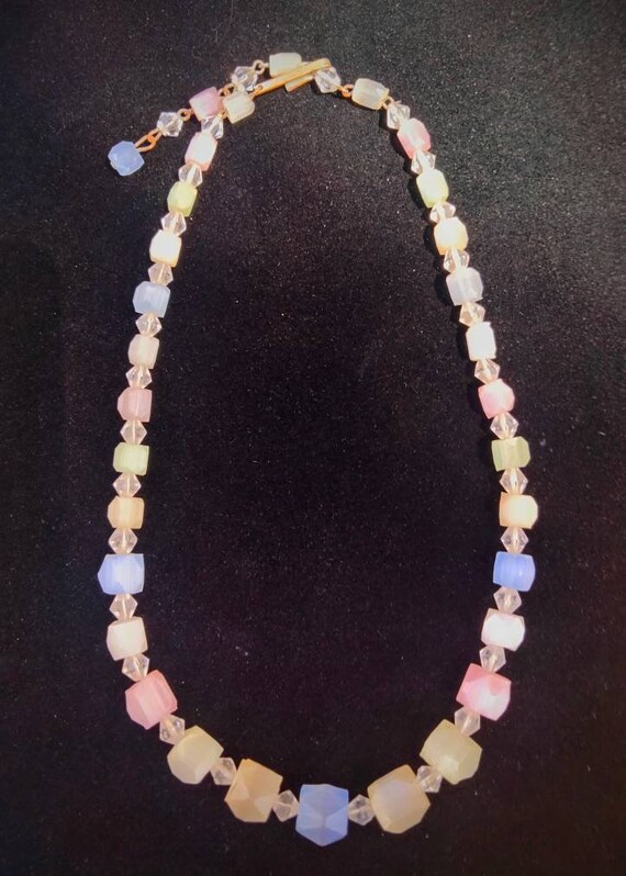 Vintage pastel crystal necklace Gem