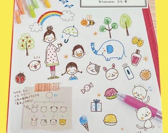 Japanese Illustration Book – Cute Ballpoint Pen Drawings for Notes, Journals & Handmade Crafts