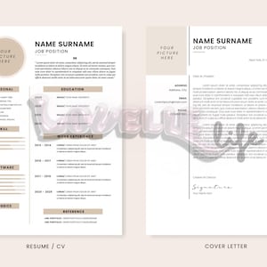 Plantilla de currículum y carta de presentación minimalista moderna: limpia, elegante y profesional