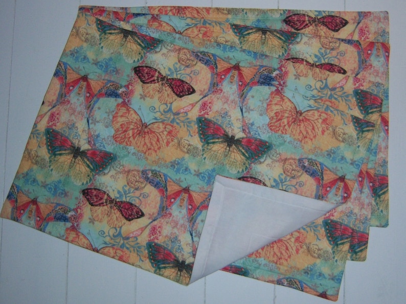 Set of Four Quilted Butterfly Placemats