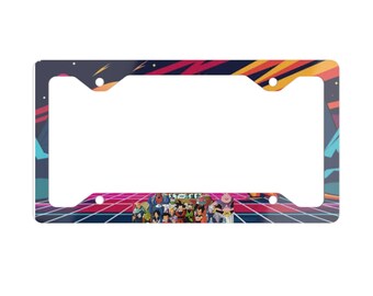 Colorful Floral Metal License Plate Frame - Vibrant Car Decor, Gift for Flower Lovers, Unique Auto Accessory, Personalized Car Gift