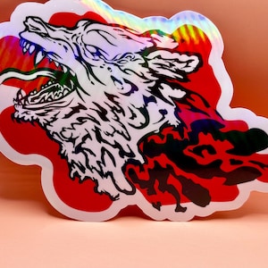 Anime Demon  Dog Shine Finish  Die-Cut Water Proof Sticker Kawaii multi-purpose (laptop, journal, planner, water bottles