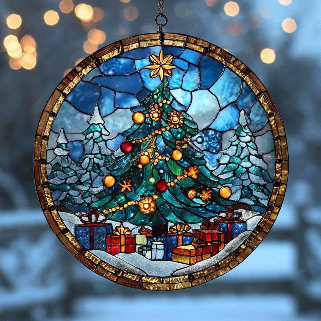 サンキャッチャー しいXmas サンキャッチャー ステンドグラス