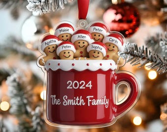 Personalized Resin Family Ornament, Gingerbread Christmas Family Ornament, Gingerbread Family of 2,3,4,5,6 Ornament 2025, Christmas Decor