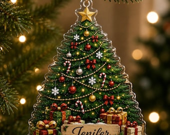 Gepersonaliseerde kerstboom acrylornament, kerstboomversiering, kerstversiering decor