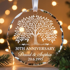 Personalized 30th Pearl Wedding Anniversary Glass Ornament, 30th Wedding Anniversary Ornament, 30th Wedding, Wedding Anniversary Keepsake
