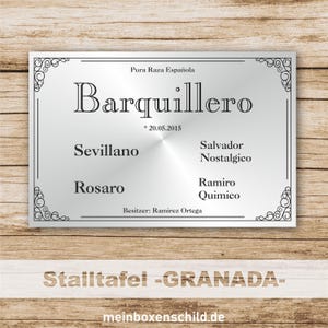 Stable sign, stable board, horse sign type -Granada-