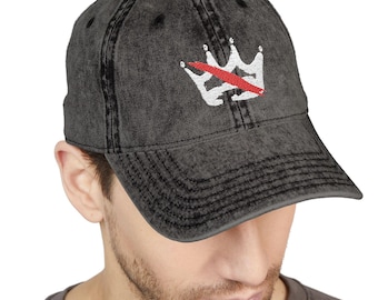 No Kings Embroidered Vintage Hat, Anti Trump Cap, No Kings Hat, Political Statement, Anti Maga Hat, Crown No Kings Hat, Protest Cap