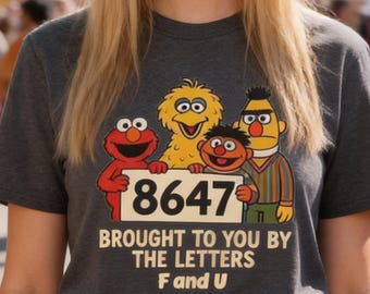 Maglietta unisex anti-Trump 8647 in stile Sesame Street, abbigliamento da manifestante, No Kings, maglietta anti-Maga, maglietta politica, maglietta da attivista