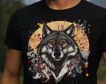 T-shirt Mystic Wolf, vintage shirt Wolf, T-shirt Wolf, T-shirt Wolf, T-shirt Wolf, cadeau wolf minnaar, shirt wilde dieren
