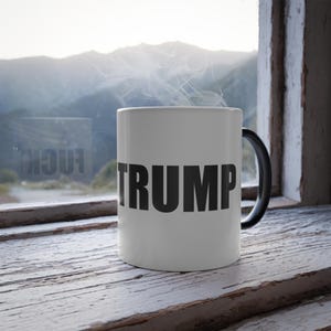 Anti-Trump, Fuck Trump kleur veranderende mok, FDT Colour Morphing 11oz koffiekopje, anti-Trump mok, protestmok, mok politiek statement