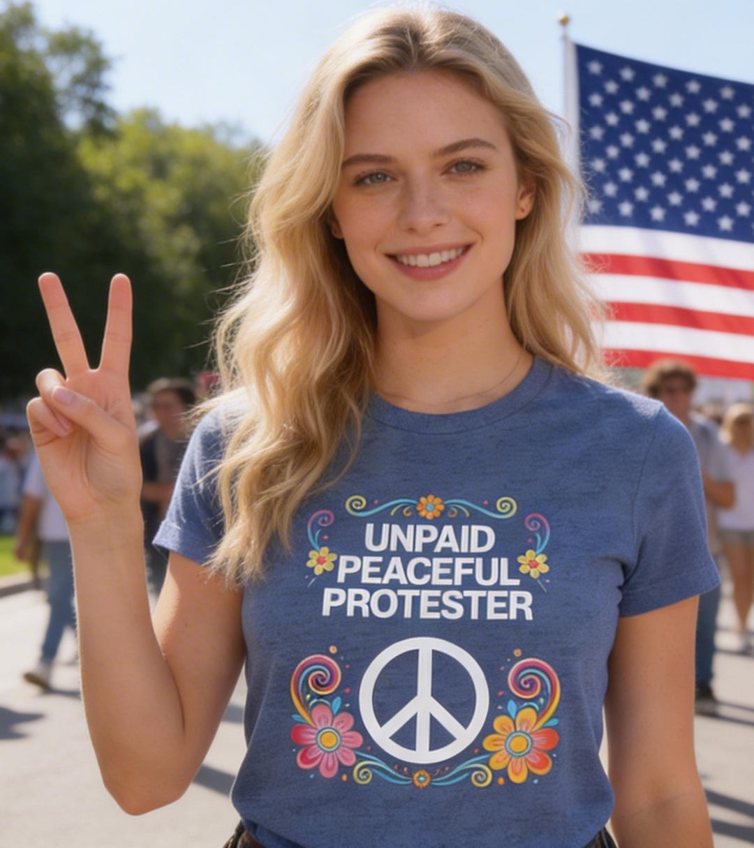 Anti Trump Unpaid Peaceful Protester Bella+canvas Womens Tshirt, FDT ...