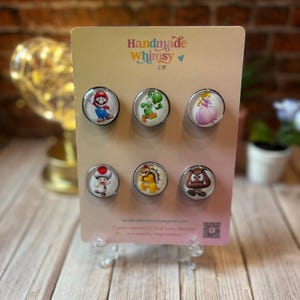 スーパーマリオ風ミニマグネットセット | 手作りゲーマーギフト | かわいいロッカーデコレーション | ブックカートアクセサリー | レトロギフト