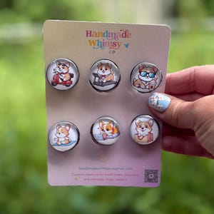 Zestaw magnesów Corgi | Miniaturowe magnesy dla psów na lodówkę, szafkę lub wózek na książki | Uroczy prezent dla miłośników psów