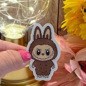 Labubu Character Stickers | Waterproof, Sparkly Vinyl with Easy Peel Tab | Cute Bunny Monster Decals