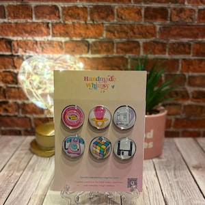 Retro Mini Magnet Set – Y2K & 90s Aesthetic Fridge Magnets | Handmade Nostalgic Gift