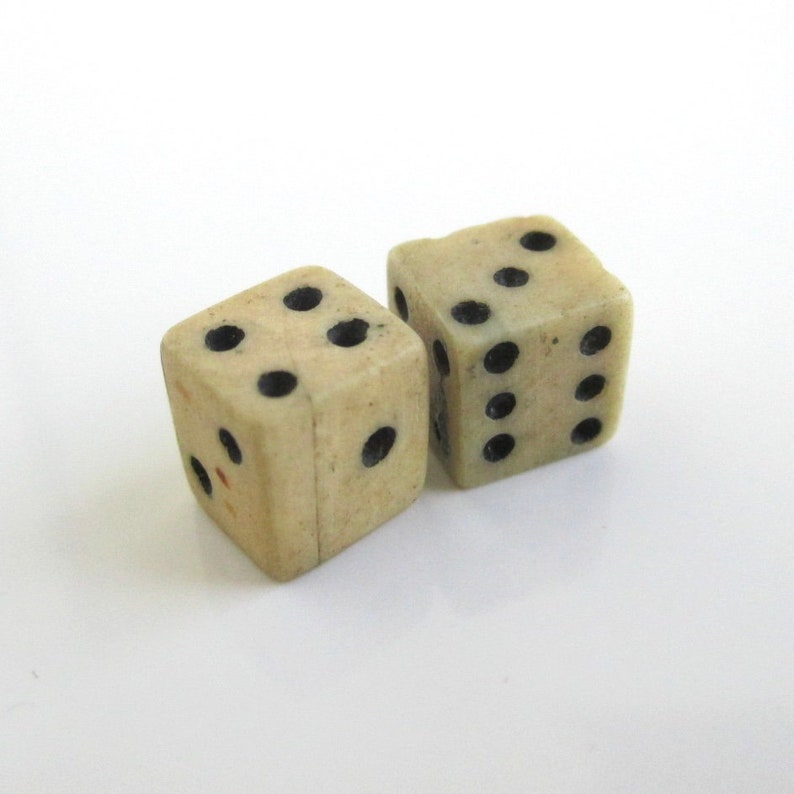 Hand Carved Bone Dice Set Vintage / Antique Very Small 78mm Etsy