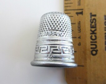 Vintage Silver Tone Thimble - Marked JAPAN 10