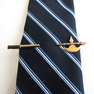 Ancient Axe Tie Bar / Tie Clasp / Tie Clip Vintage Hickok USA, Gold Tone Surface Wear image 1