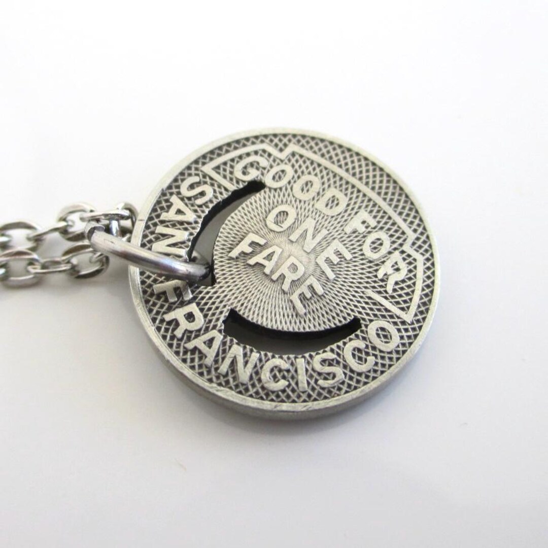 San Francisco Transit Token Pendant Necklace - Repurposed Vintage SF ...