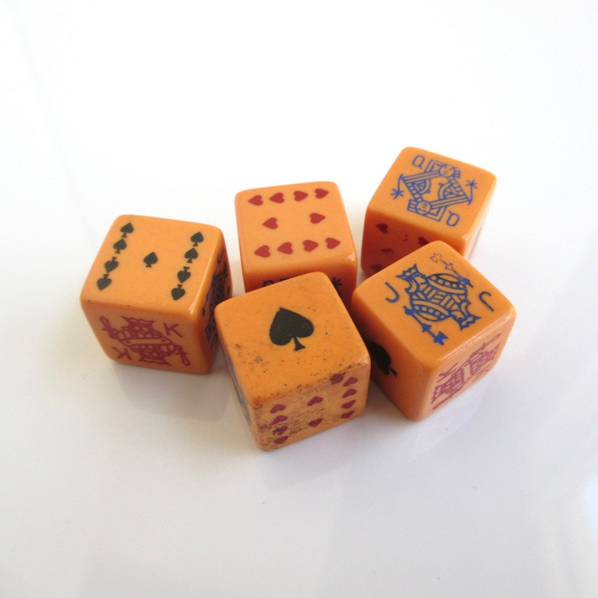 Bakelite Poker Dice Game 5 Vintage Dice Nine Through Ace Etsy