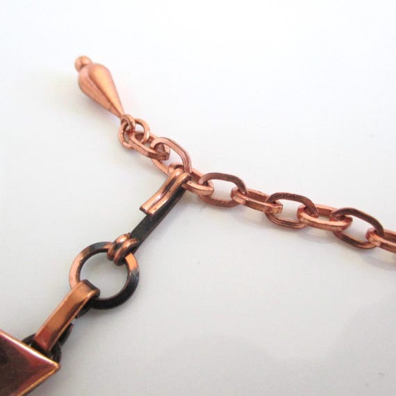 Solid Copper Necklace - Vintage Art Deco / Modern… - image 4