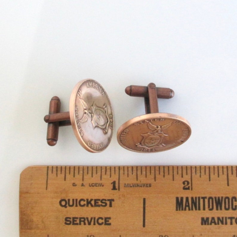 USA Coin Cuff Links Repurposed 1944 Solid Bronze Coins - Etsy