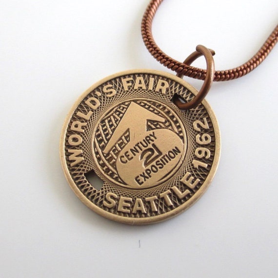 1962 Seattle World's Fair Token Pendant Necklace