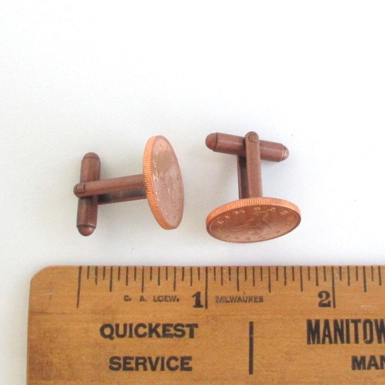 Repurposed Vintage Zimbabe Bronze Copper Coins ZIMBABWE Coin Cuff Links