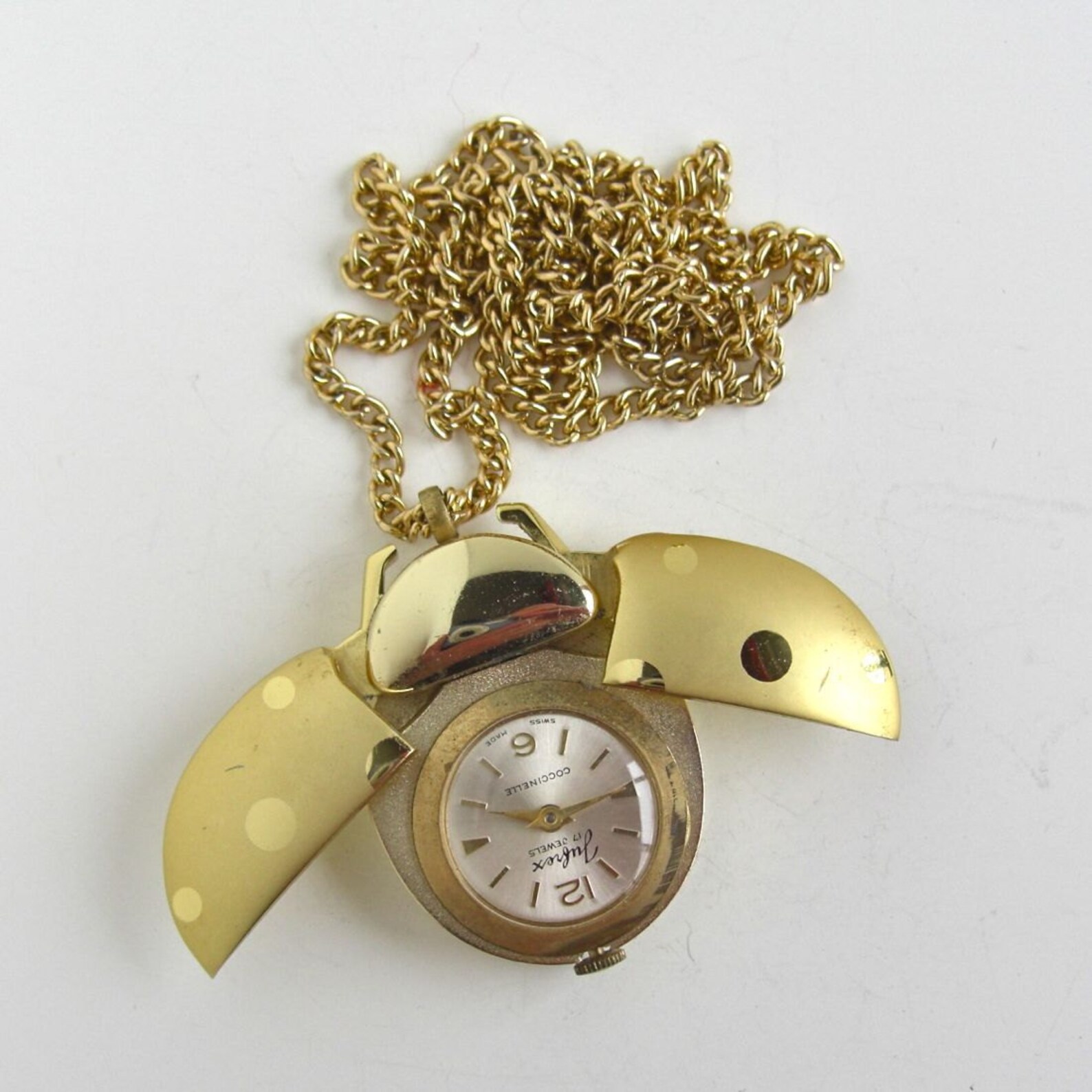 Swiss JUFREX 17 Jewel LADYBUG Ladies Watch Pendant Necklace Etsy