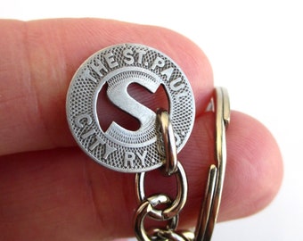 St. Paul, MN Street Railway Token Key Chain - Repurposed Vintage 1940s Transit Token / Silver Tone Coin Keychain